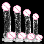 Realistic Soft Dildo for Women Beginner Transparent Penis with Strong Suction Cup Hands-Free Play for Adult Sex Masturbator