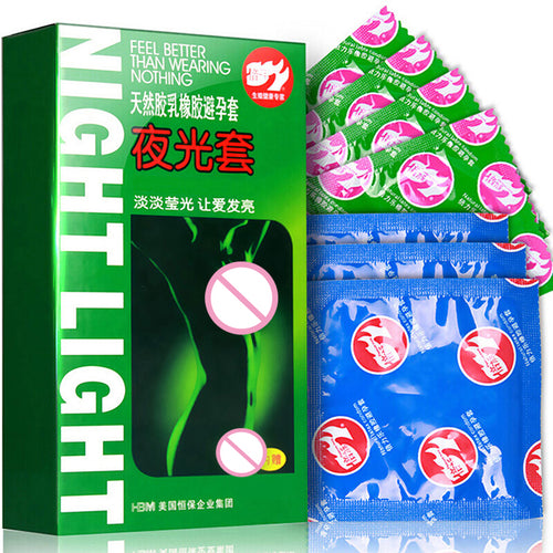 14-piece night light condoms, luminous condom sex tool for men, safe adult sex contraceptive tools