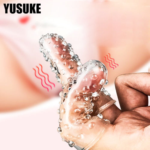2Pcs Sex Finger Sleeves Clitoris Vibrator Sex Toys For Woman Stimulator Vagina Strapon Sex Erotic Adults Products For Couples