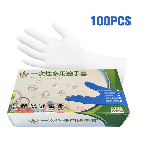 50/100pcs Disposable Latex Gloves Cleaning Work Finger Gloves Latex Protective Home Food For Safety Transparent