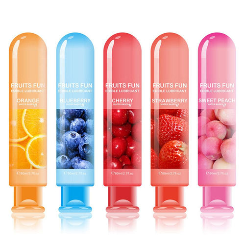 80ml Edible Fruit Flavor Water Based Lubricant  Sexual Anal Vagina Body Lubricating Gel Love Oil  For Couple Adult Sex Products