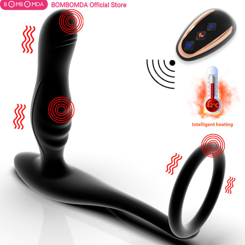 Adult Sex Toys Wireless Remote Vibrating Male Prostate Massager Dildo Anal Plug Silicone Butt Delay Ejaculation Ring Toy For Men