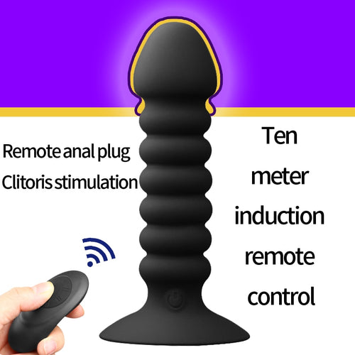 Anal Plug Bead Dildo Vibrator with Suction Cup Remote Control Butt Plug Male Prostate Clitoris Massager Adult Sex Toys for Women