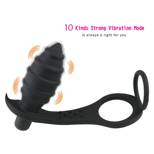 Anal Vibrator Penis Male Rings Anal Butt Plug 10 speed vibration Prostate Massager Masturbation Anal Sex Toy for Men for Adult