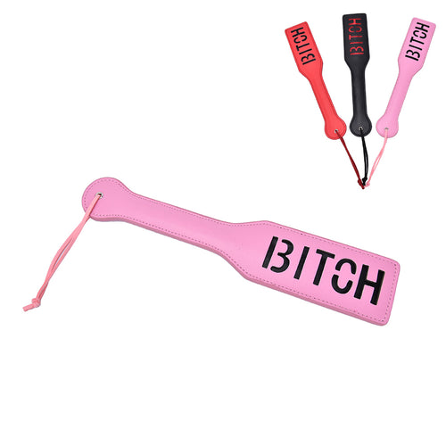 Bitch Black Red Pink BlTCH SM Flog Spank Paddle Beat Submissive Slave Kinky Fetish BDSM Whip Torture Gear Sex Game-15
