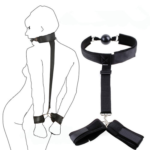 Bondage Handcuffs Cuffs Mouth Ball Gags&Muzzles BDSM Bondage Set Restraint Fetish Adult Sex Toys For Couples Games Sex Products