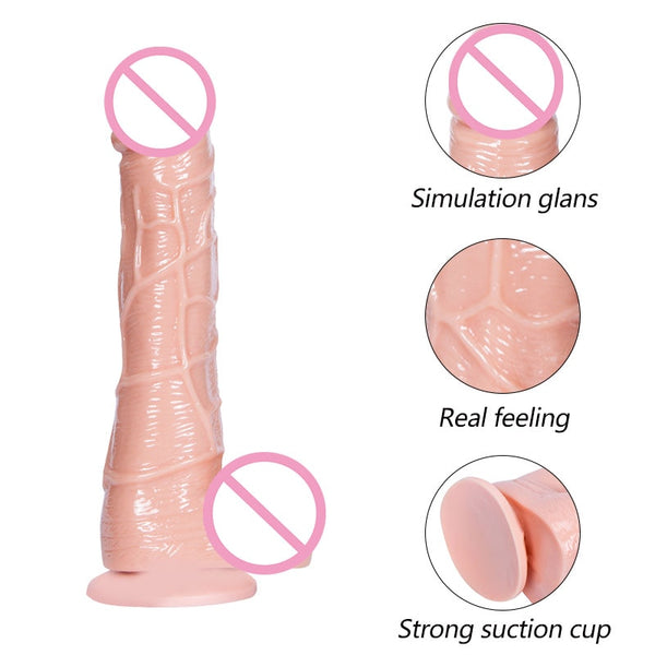 Lazadasextoys Realistic Dildo Erotic with Suction Cup Sex Toys for Woman Flexible Penis Big Realistic Dildo Penis Sex Toy