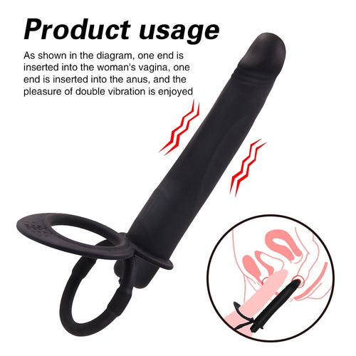Double Penetration Strap on Anal Vibrator For Couples Dildo Vibrator Anus Plug G Spot Vibrator Intimate Adult Sex Toys for Woman