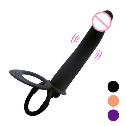 Double Penetration Vibrator Sex Toys Penis Strapon Dildo Vibrator, Strap On Penis Anal Plug for Man, Adult Sex Toys for Beginner
