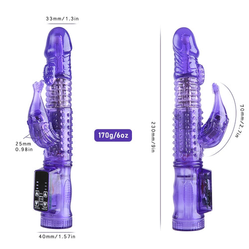 Dual Vibrator For Women Rabbit Vibrator Realistic Dildo Clitoris Stimulator Massager Rotating Penis Vibrator Sex Toys For Women