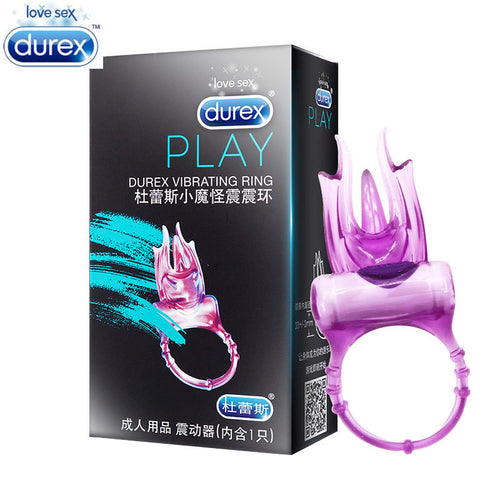 Durex anneau vibrant Stimulation du Clitoris diable Ultra feu doigt vibrateur Extender anneau intime marchandises Sex Toy pour Couples sexe
