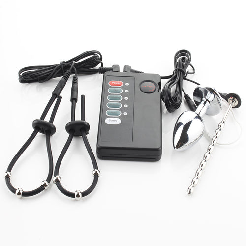 Electric Shock Penis Stimulator Ring Anal Sex Toys For Men Electric Shock Medical Themed Ring Toy Accessories Urethral Plug