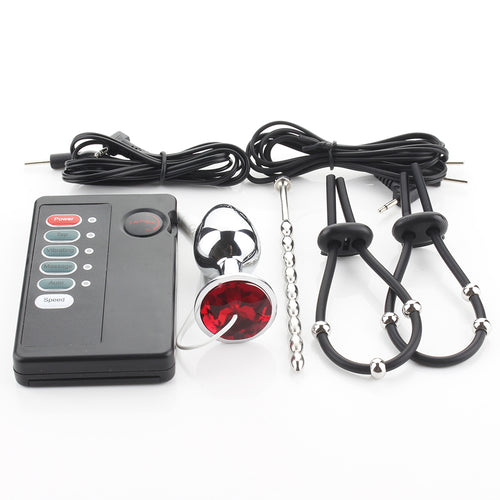 Electric Shock Penis Stimulator Ring Anal Sex Toys For Men Electric Shock Medical Themed Ring Toy Accessories Urethral Plug