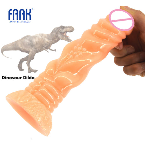 FAAK 2017 animal dildo Dinosaur penis screw thread anal plug partical dildo suction cup butt plug beads sex products sex toys