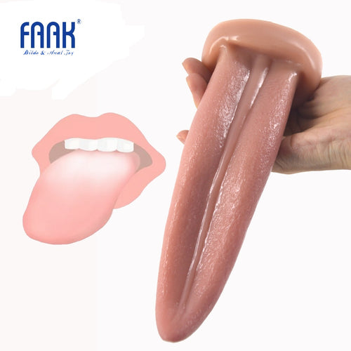 FAAK Anal Plug Realistic Tongue Butt Plug G-spot Stimulate Skin Color Sex Toys Oral Sex Erotic Products Rough Surface Sex Shop