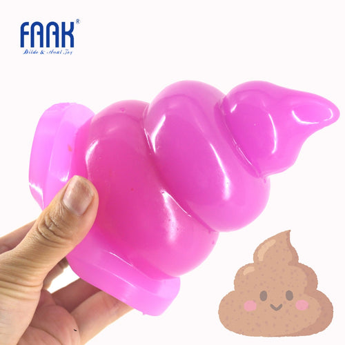 FAAK Big Anal Plug Funny Shit Gag Fake Penis Anal Dildo Turd Butt Plug Adult Sex Product Flirt Masturbate Vagina Sex Toys