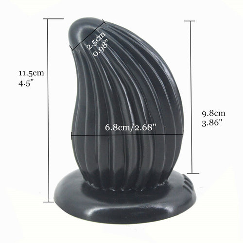 FAAK Newest Anal Plug with Suction Cup Ribbed Surface Anal Dildo Shell Design Curved Butt Plug Lesbian Gay Masturbate Sex Toys