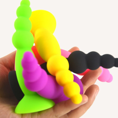 FAAK Silicone Mini Small Anal Plug ball Butt Plug Suction Dildo Beads Vagina Stimulate Masturbation Adult Sex Toy Woman Man