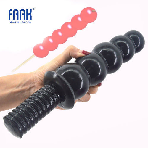 FAAK Anal Sex Toys Beads Dildo Big Dong Anal Plug Screw Handle Butt Plug Huge Penis 2.36" Thick 11.2"long Dick Anal Dildo