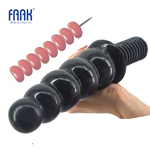 FAAK Anal Sex Toys Beads Dildo Big Dong Anal Plug Screw Handle Butt Plug Huge Penis 2.36" Thick 11.2"long Dick Anal Dildo