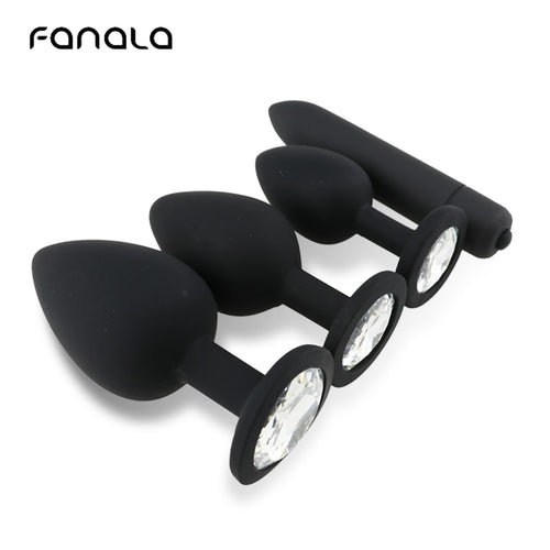 FanaLa Black Bullet Vibrator Anal Plug Ass Massage Vaginal Masturbation Butt Plug Anal Sex Toy Sets for Women Gay Couple