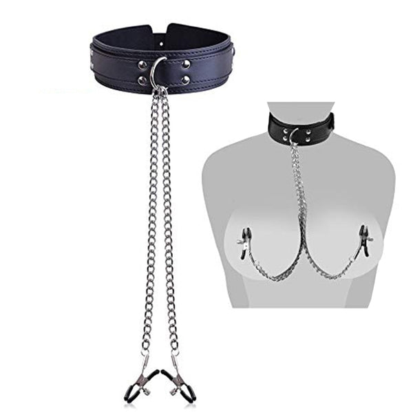 Fetish Nipple Clamps Chain Breast Clip Female Leather Adult Erotic Bdsm Leather Bondage Sex Toys For Woman Couples Accessories
