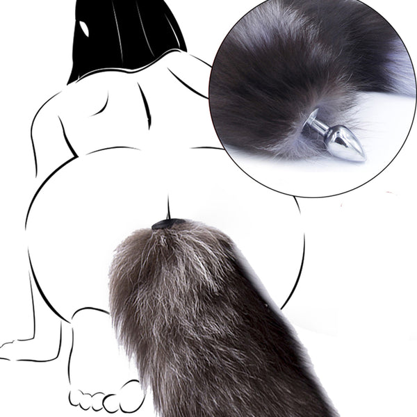 Funny Faux Fox Tail Butt Backyard Stopper Stainless Steel Sex Toys for Women Valentine's Day Surprise Gift Anal Plug Couple