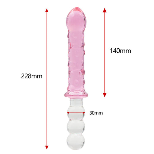 Glass dildo Anal Butt Plug Crystal Glass Female Male Toys with Plump Balls and Ultra Smooth Surface