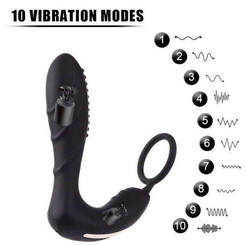HIMALL Wireless Remote Control Male Prostate Massager Silicone Anal Vibrator 10 Speed Butt Plug Sex Toys for Men Masturbator