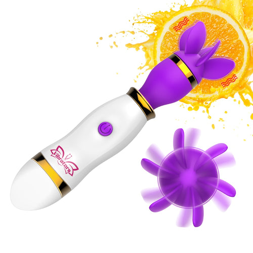 IKOKY 360 Degree Rotation Vibrator 12 Speed Tongue Licking AV Stick Nipple Clitoris Stimulator Sex Toys for Women Masturbator