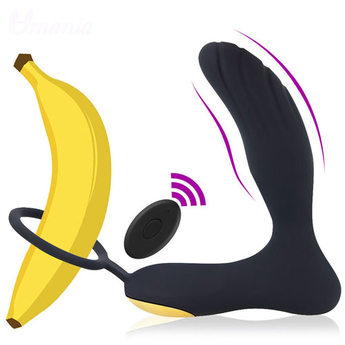 Male Prostate Massage Vibrator Anal Plug Silicone Waterproof Prostata Stimulator Butt Delay Ejaculation Ring Toy For Men