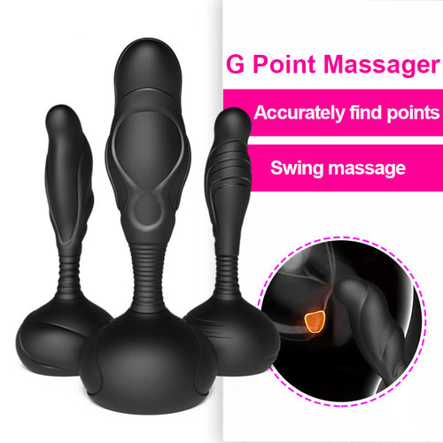 Vibrating Prostate Massager for Men, Waterproof Anal Plug with Powerful Motors, 10 Stimulation Patterns, Silicone Sex Toy