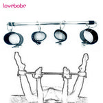 New Funny BDSM Bondage Sex Steel Pipe Handcuff and Ankle Cuffs Sex Games for Couples Hardware Leather Erotic toys for Female