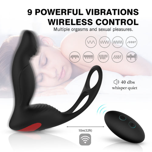PHANXY Male Prostate Massage Vibrator Anal Plug Silicone Waterproof Prostata Stimulator Butt Delay Ejaculation Ring Toy For Men