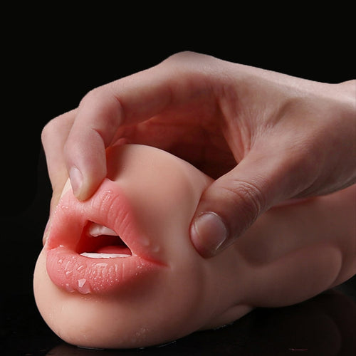 Realistic Vagina Male Masturbator Oral Mouth Aircraft Cup Real Pussy Sexo Intimate Goods Deep Throat Double Hole Sex Toy for Men