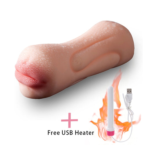 Realistic Vagina Male Masturbator Oral Mouth Aircraft Cup Real Pussy Sexo Intimate Goods Deep Throat Double Hole Sex Toy for Men