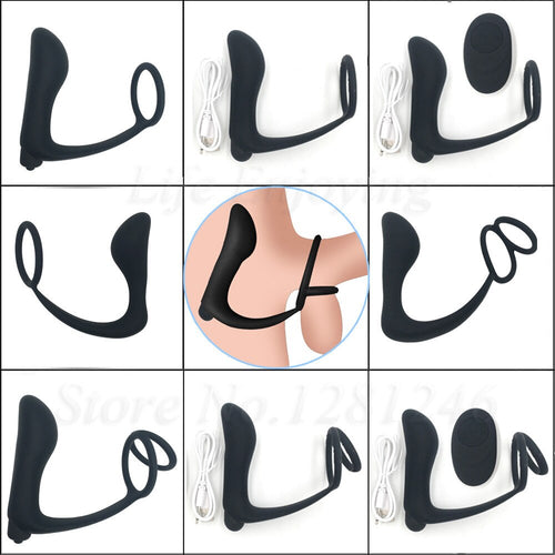 Remote Control Male Prostate Massager Anal Vibrator For Men Gay G-spot ass Plug Adult Sex Toys For Penis Delay Ejaculation Rings