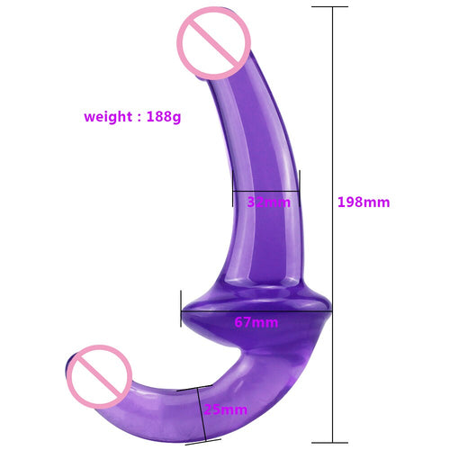 Safe Double Head Realistic Dildo Long Jelly Vagina Massage Anal Plug Butt Plug None Vibration Sex Toy for Lesbian Gay Couple