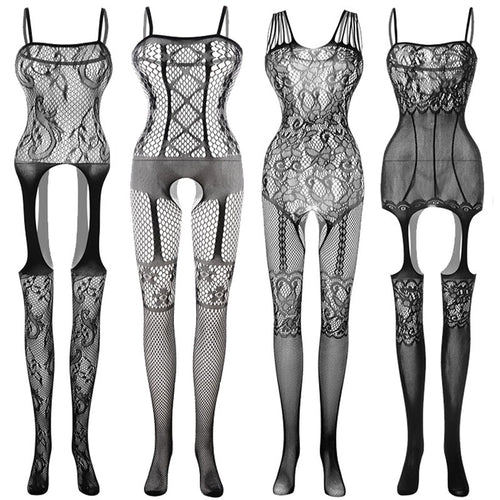 Sexy Costumes Body Suit Body Stockings Sex Erotic Open Crotch Teddy Lingerie Crotchless Baby Doll Feminino Porno