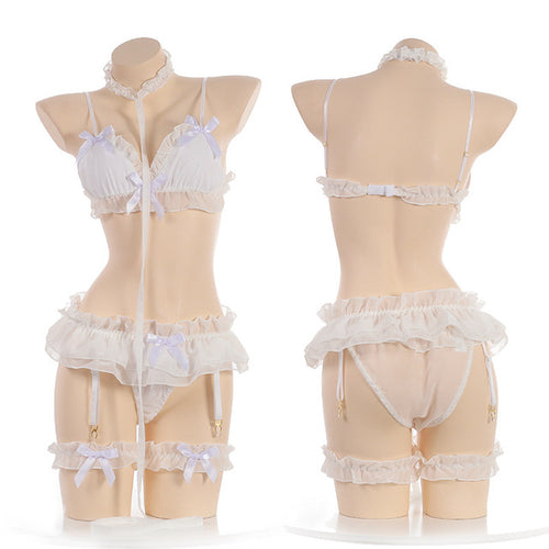 Sexy Lolita Girls Chiffon Lace Princess Lingerie Set Underwear Flirtatious Anime Cosplay Sleepwear Bra  Adult Sex Games