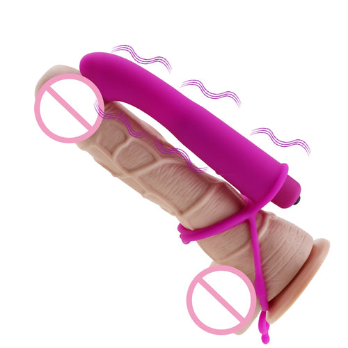 Silicone Double Penetration Penis Vibrator Strap on Dildo Vibrator Anal Plug Prostate Massage Anal Plug Sex Toys for Men Sexo