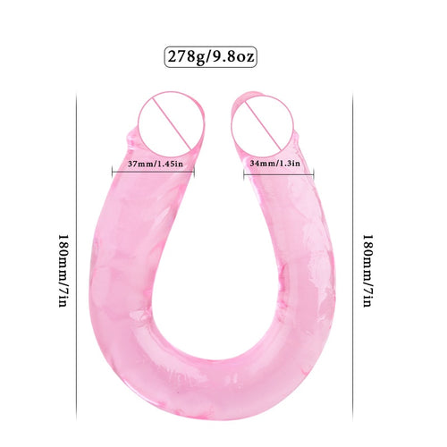 Silicone Jelly Dildo Double Head Realistic Anal Dildos Artificail Big Penis Lesbian U Shape Dildo G Spot Massager Women Sex Toys