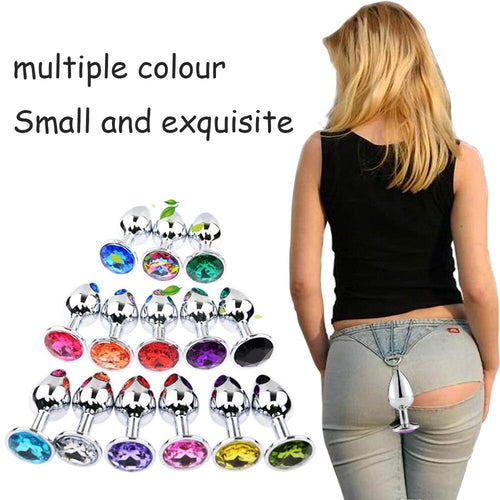 Women's Stainless Steel Metal Big Anal Butt Plug with Crystal Jewelry Smooth Touch Butt Plug Anal Bead Anus Dilator Toys for Men / Women