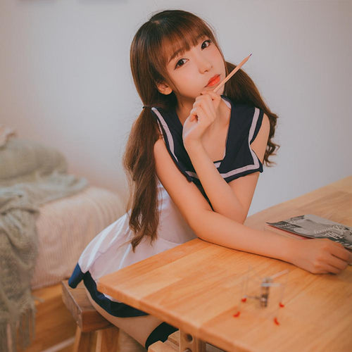 Student Uniforms Temptation Sexy Women Sexy Nightclub Bar Nightclub Dress Sailor Suit Role-playing Nightdress+T Pants+Socks