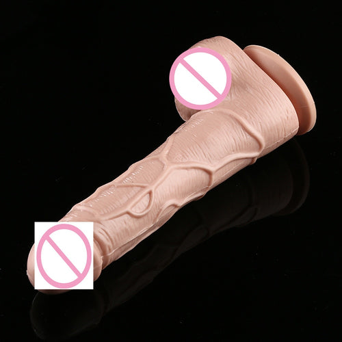 Super Deal Silicone Dildo Female Masturbators Vagina Massager Artificial Penis Anal Plug With Sucker Adult Sex Toys For Women