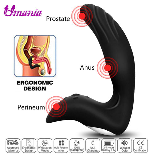 USB Male Prostate Massage Adult Vibrator Sex Toys Masturbator for Men, Silicone Anal Plug Butt Plug Gay Sex Products for Adult