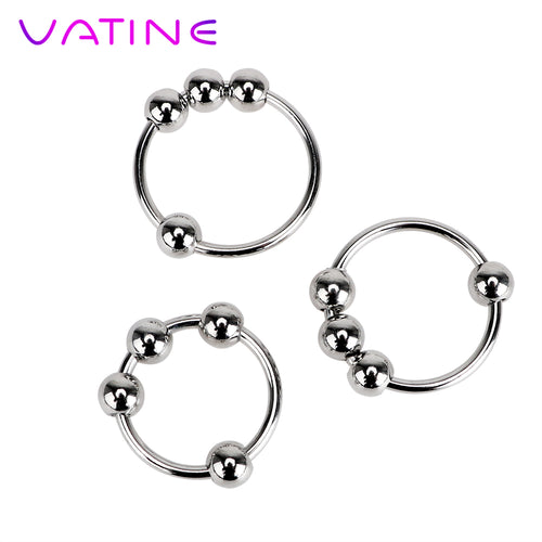 VATINE Cock Ring Foreskin Male Chastity Device Stainless Steel Delay Ejaculation Sex toys for Men Penis Ring Penis Sleeve