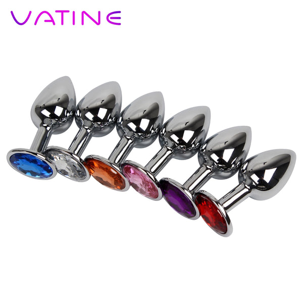 VATINE Diamond Sex Toys for Women Men Gay Stainless Steel Metal Butt Plug Anal Plug Bead IKOKY Adult Product