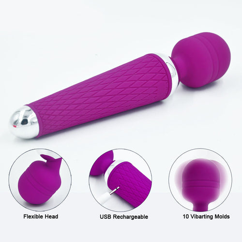 Vibrateurs AV multivitesses rechargeables pour femmes baguette magique masseur masseur de corps vibrateurs clitoridiens jouets sexuels adultes pour Couples