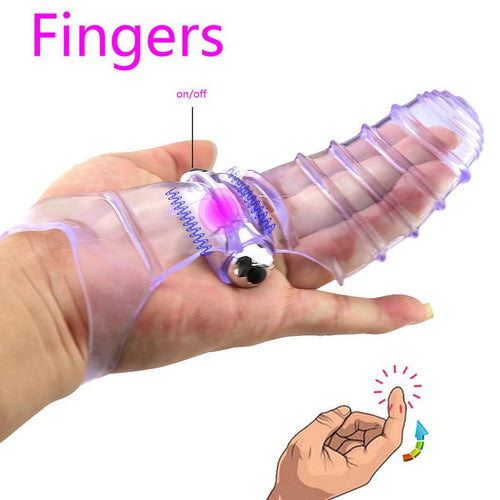 ปลอกนิ้วสั่น นวดจุด G-spot กระตุ้นคลิตอริส เซ็กส์ทอยเลสเบี้ยน ของเล่นคู่รัก